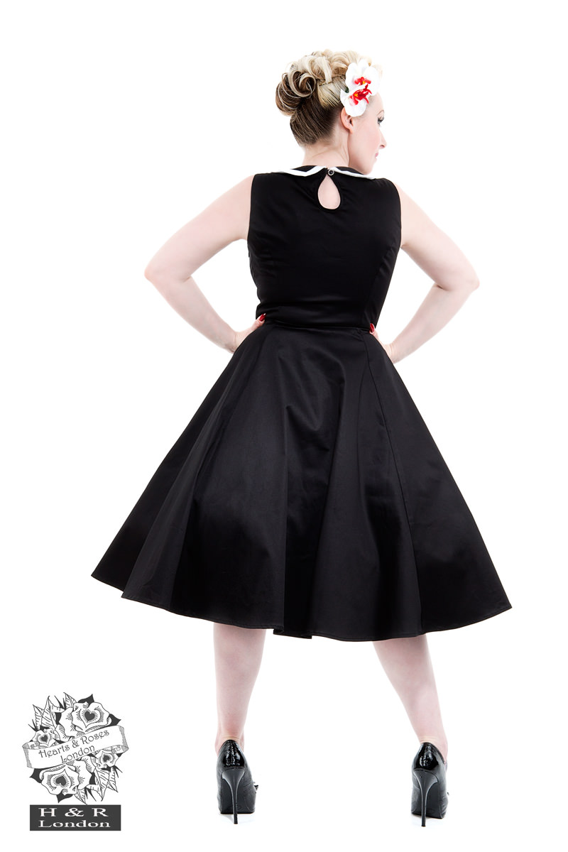 Black Peter Pan Collar Evening Dress